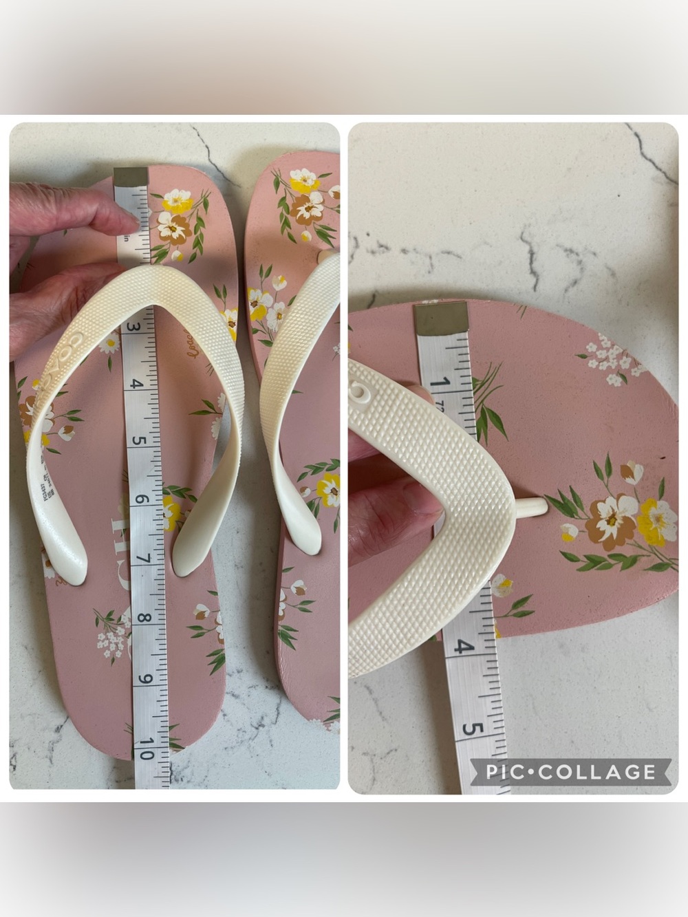 Coach “Zak” FG3437 Pink Floral Rubber Flip Flops Size 8 - Picture 13 of 17